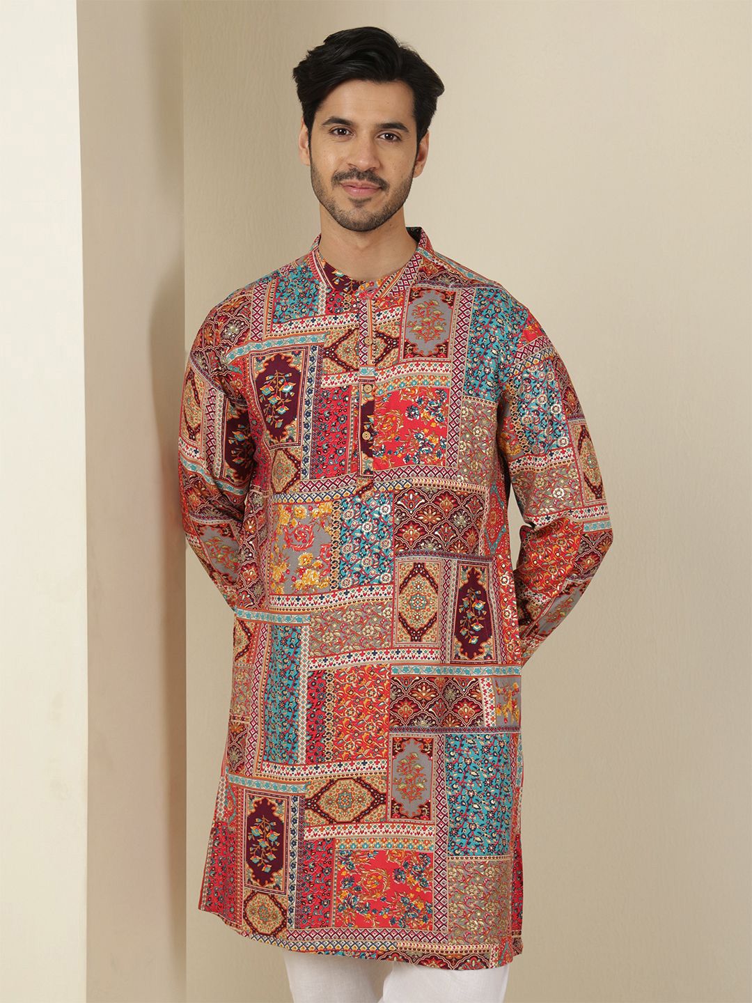 Anouk Men Ethnic Motifs Printed Festive Straight Kurtas