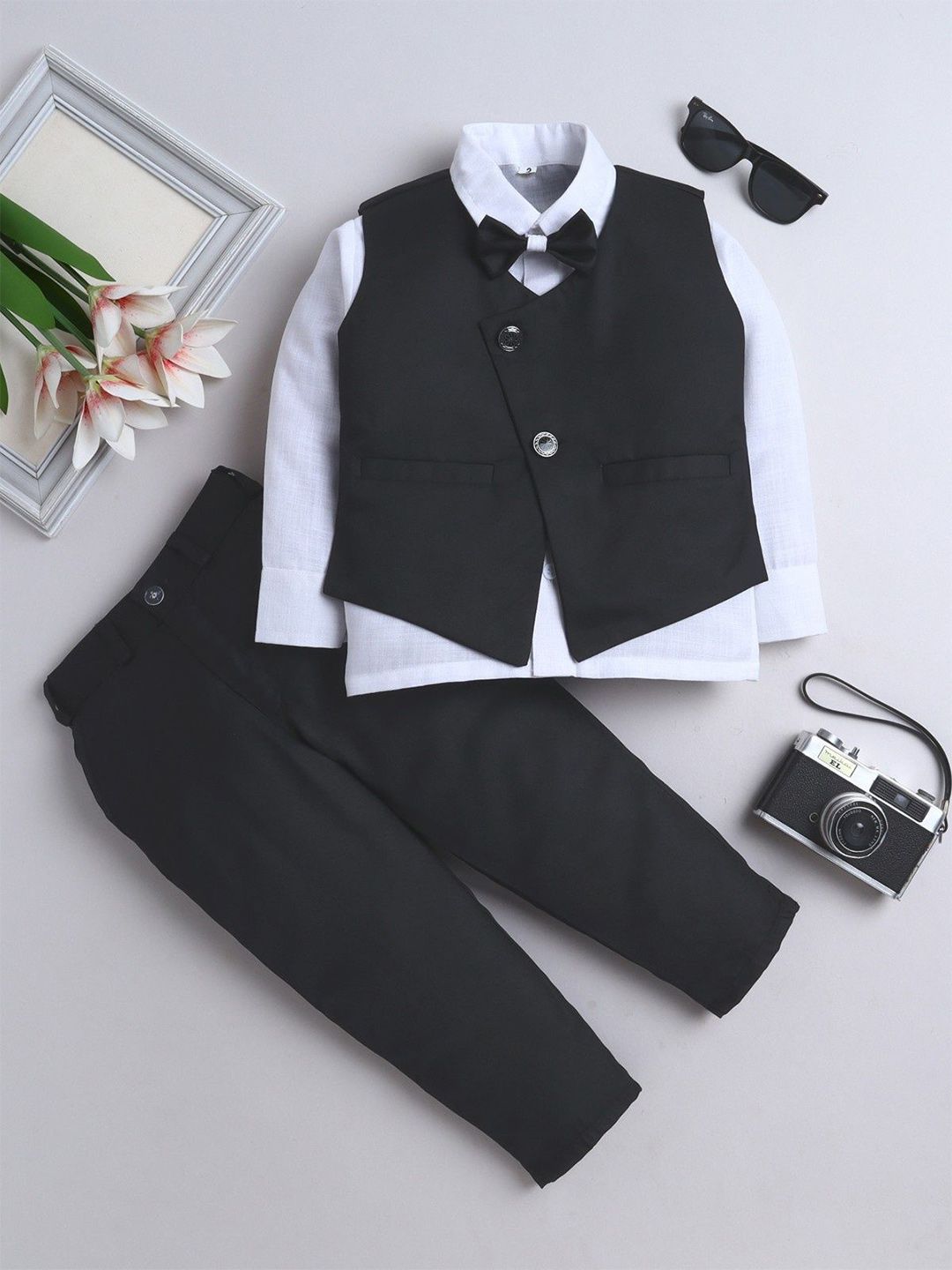 FOURFOLDS Boys Single-Breasted 3-Piece Suits