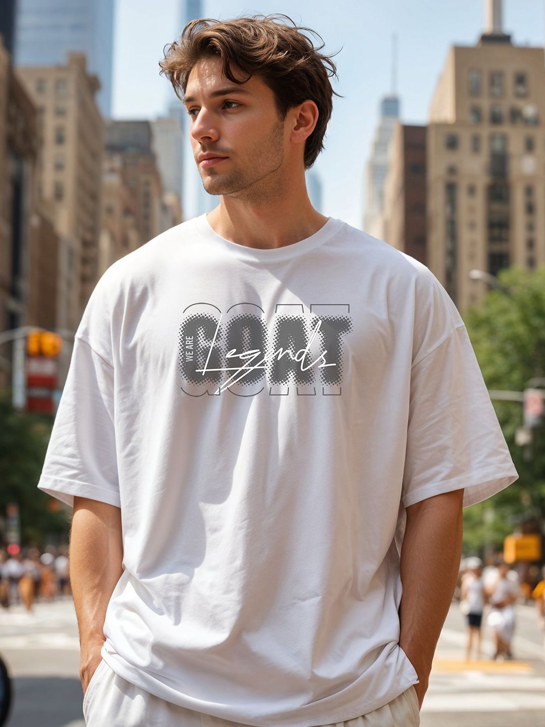 SMARTEES Typography Printed Round Neck Cotton T-shirt