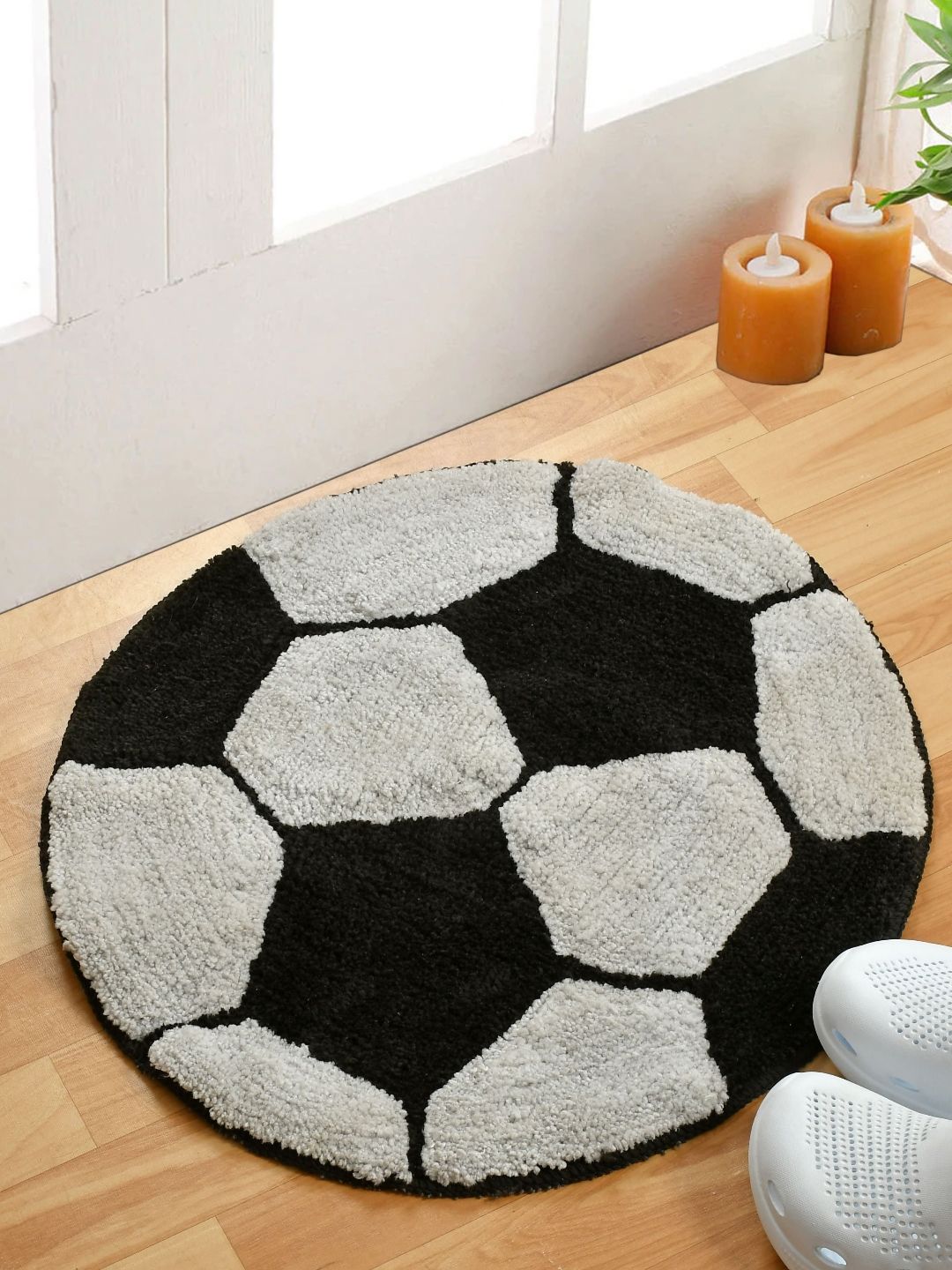 FINE TEX WORLD Grey & Black Patterned Anti-Skid Doormat