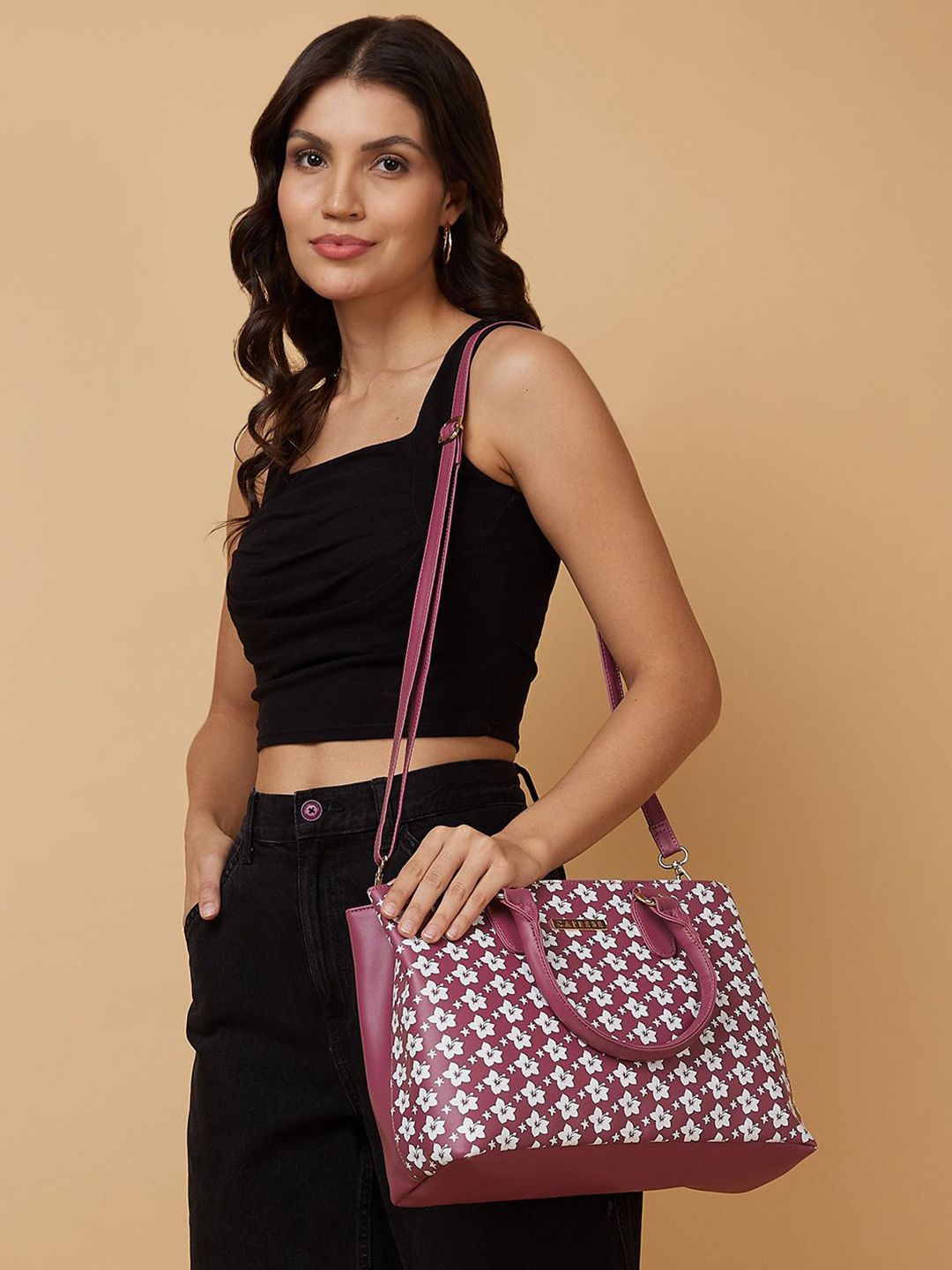Caprese Caprese Women Harvey Medium Satchel Bag with Adjustable & Detachable Strap