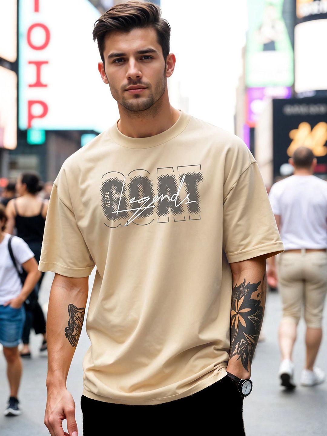 SMARTEES Typography Printed Round Neck Cotton T-shirt