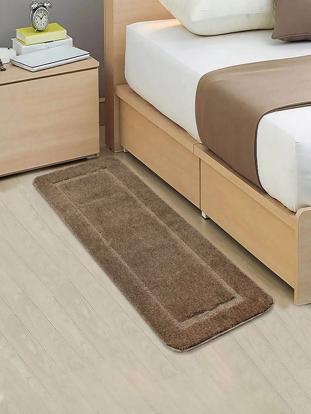 Saral Home Beige Brown Anti Skid Water Absorbent Floor Runner