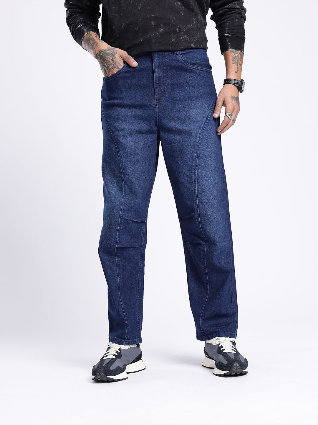 glitchez Men Relaxed Fit Medium Shade Stretchable Jeans