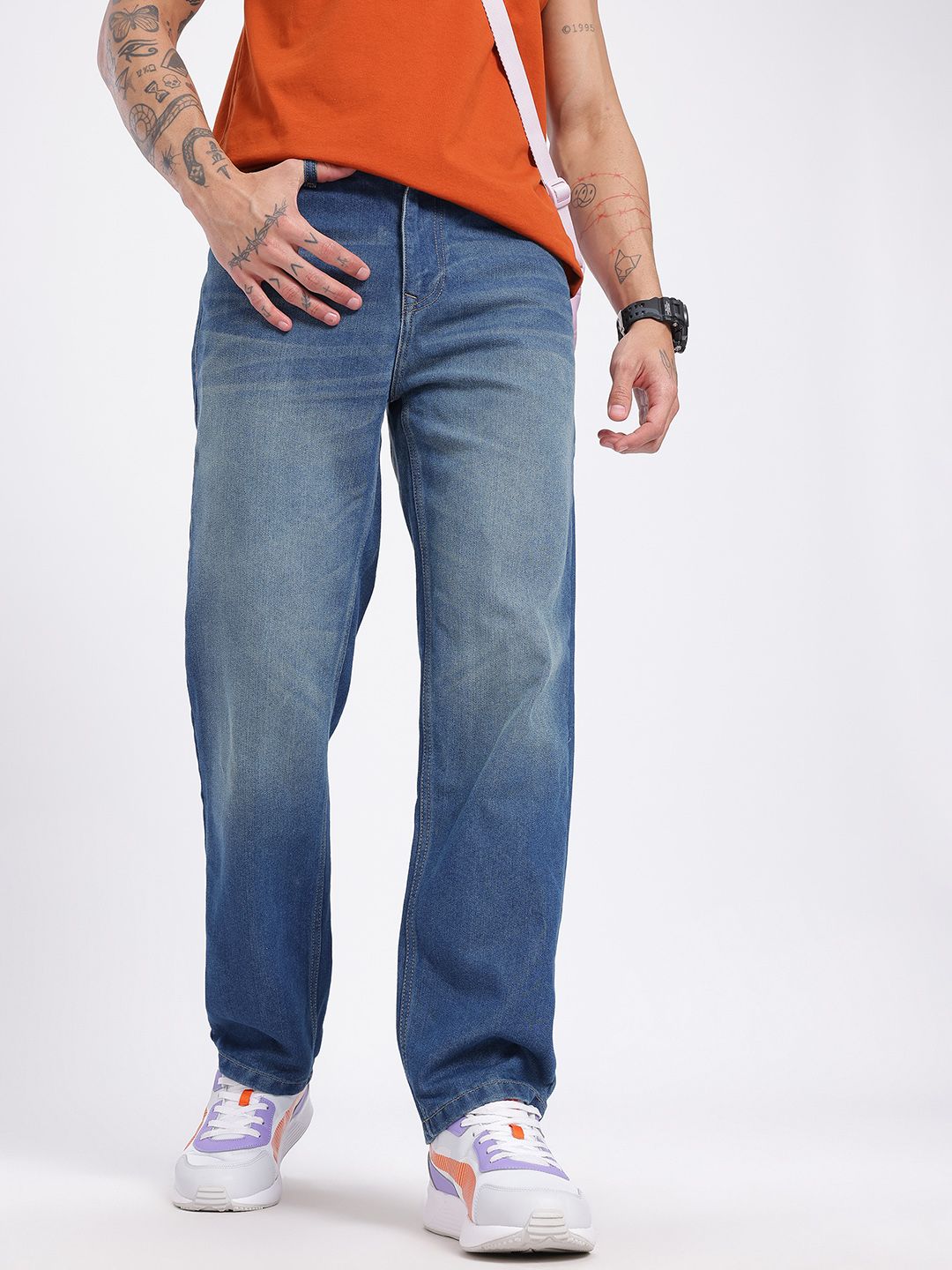 glitchez Men Urban Edge Straight Fit Jeans