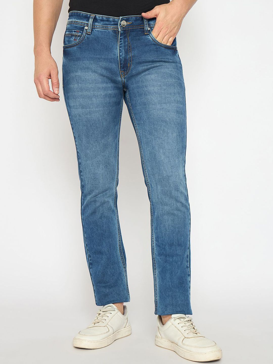 Duke Men Mid-Rise Slim Fit Clean Look Stretchable Jeans