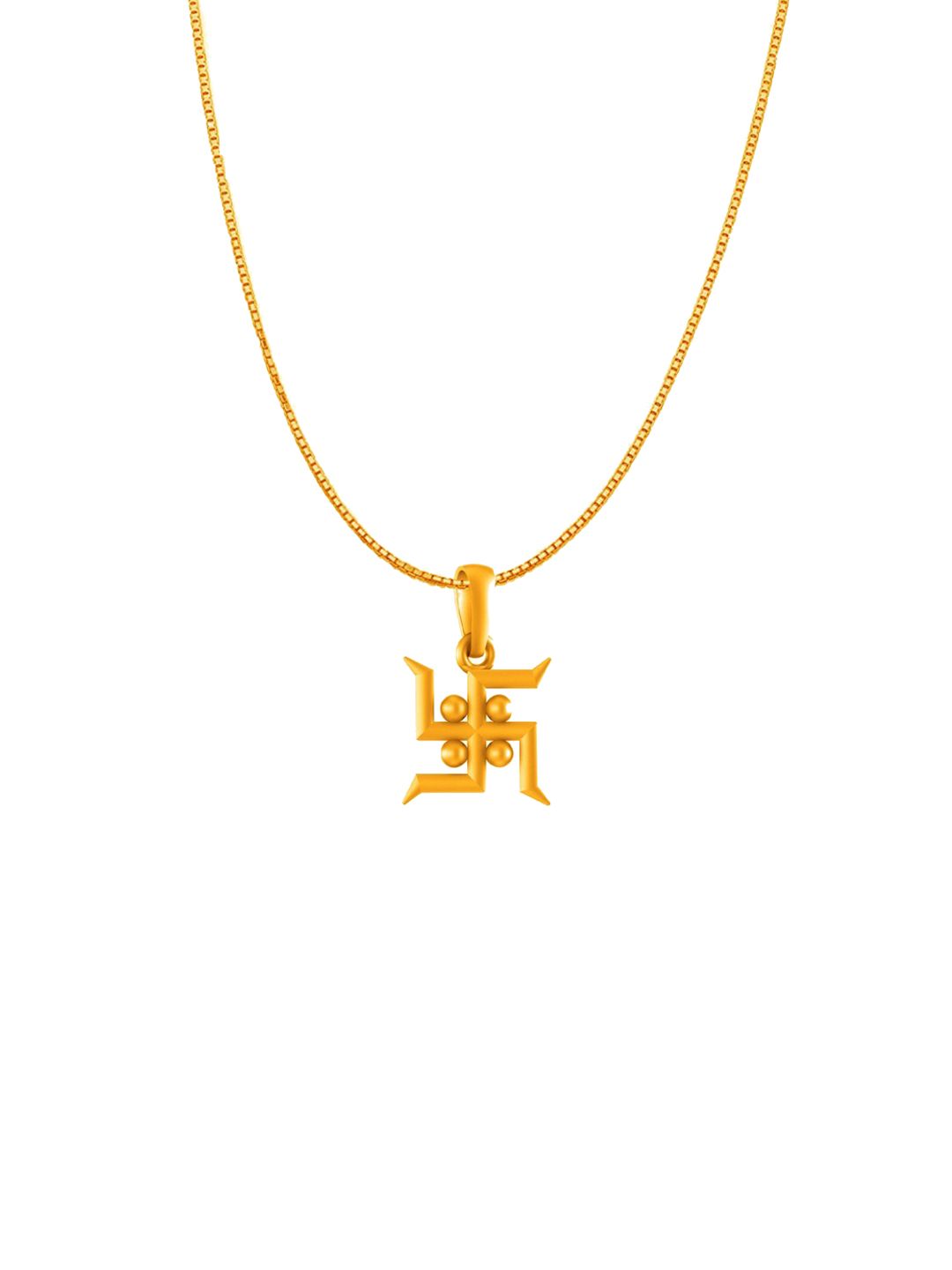 Buy Metronaut 925 Silver 22K Gold-Plated Swastik Pendant With Box