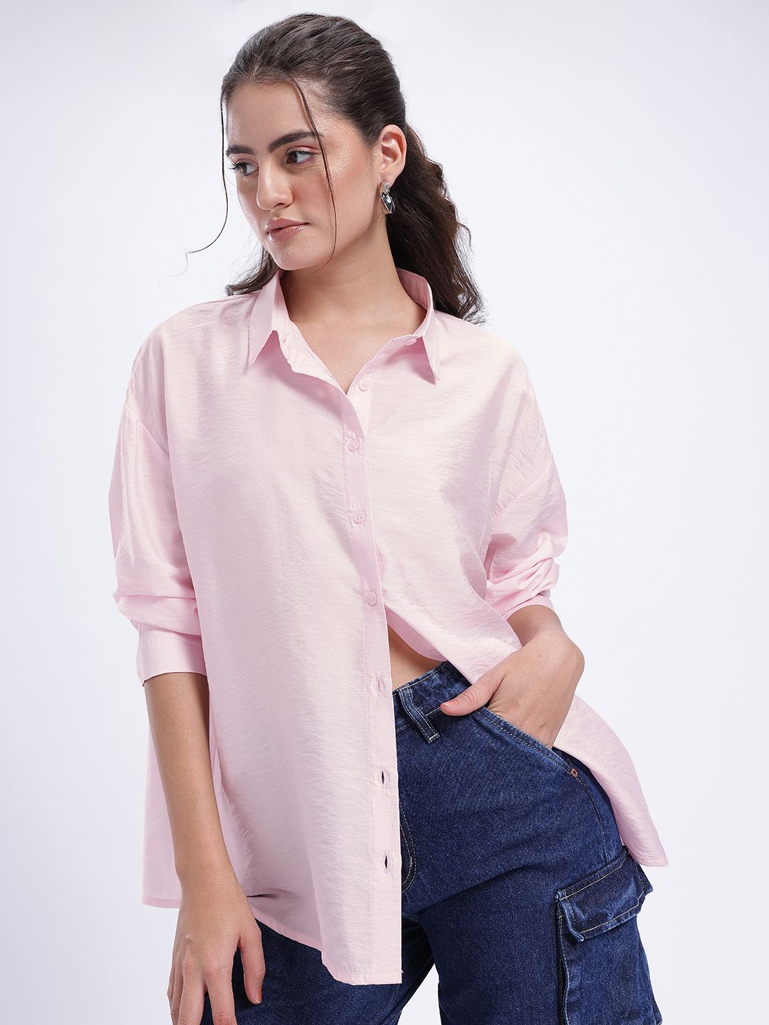 Buy glitchez Longline Casual Oversized Shirt - Shirts for Women