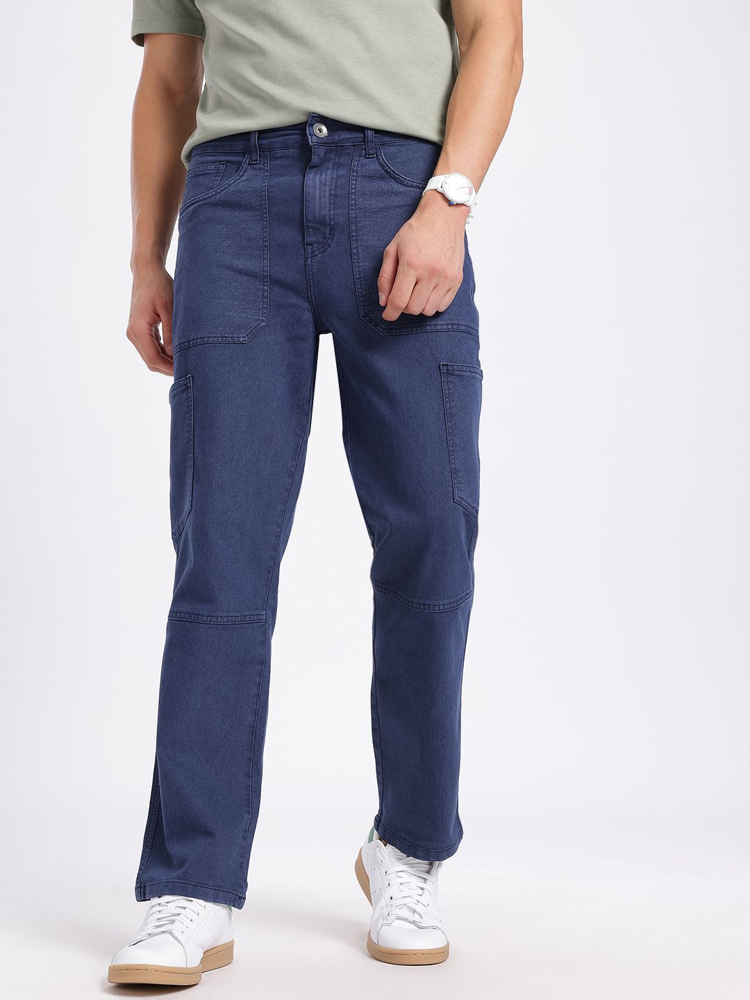 glitchez Men Panelled Straight Fit Jeans