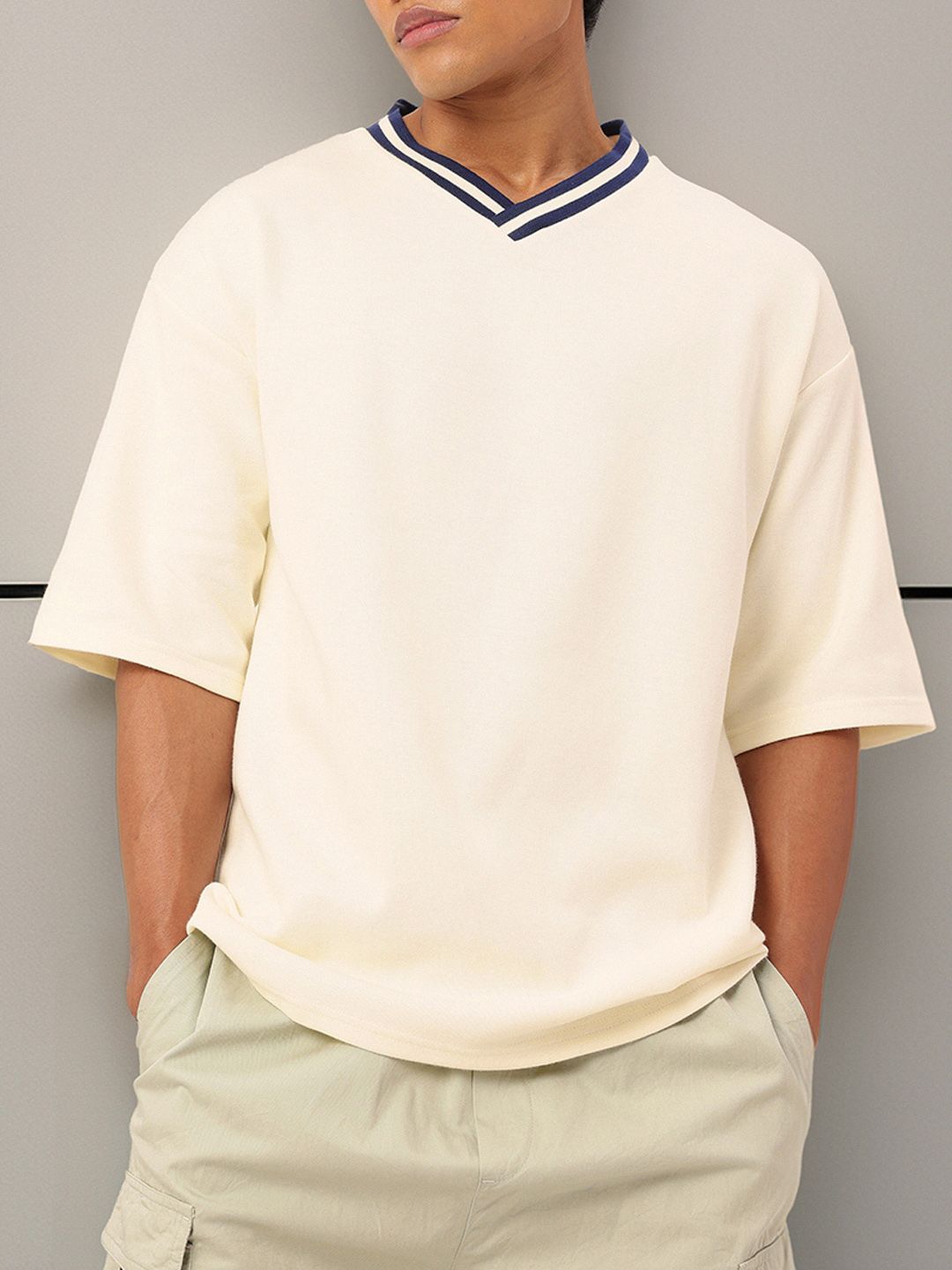 Buy glitchez V-Neck Drop-Shoulder Oversized T-shirt - Tshirts for
