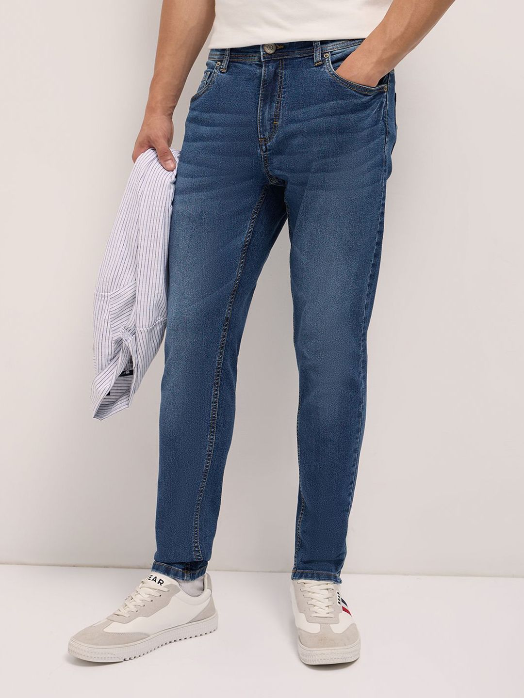 THE BEAR HOUSE Men Skinny Fit Mid-Rise Stretchable Jeans