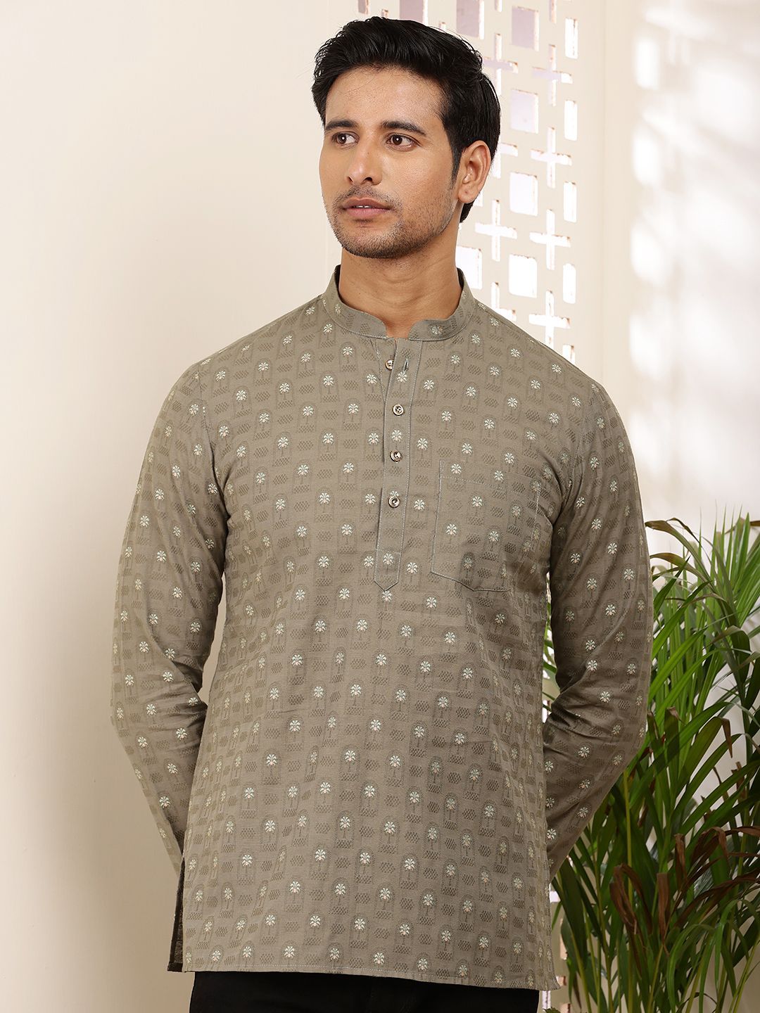 MULTI SHADES Men Ethnic Motifs Printed Thread Work Kurta