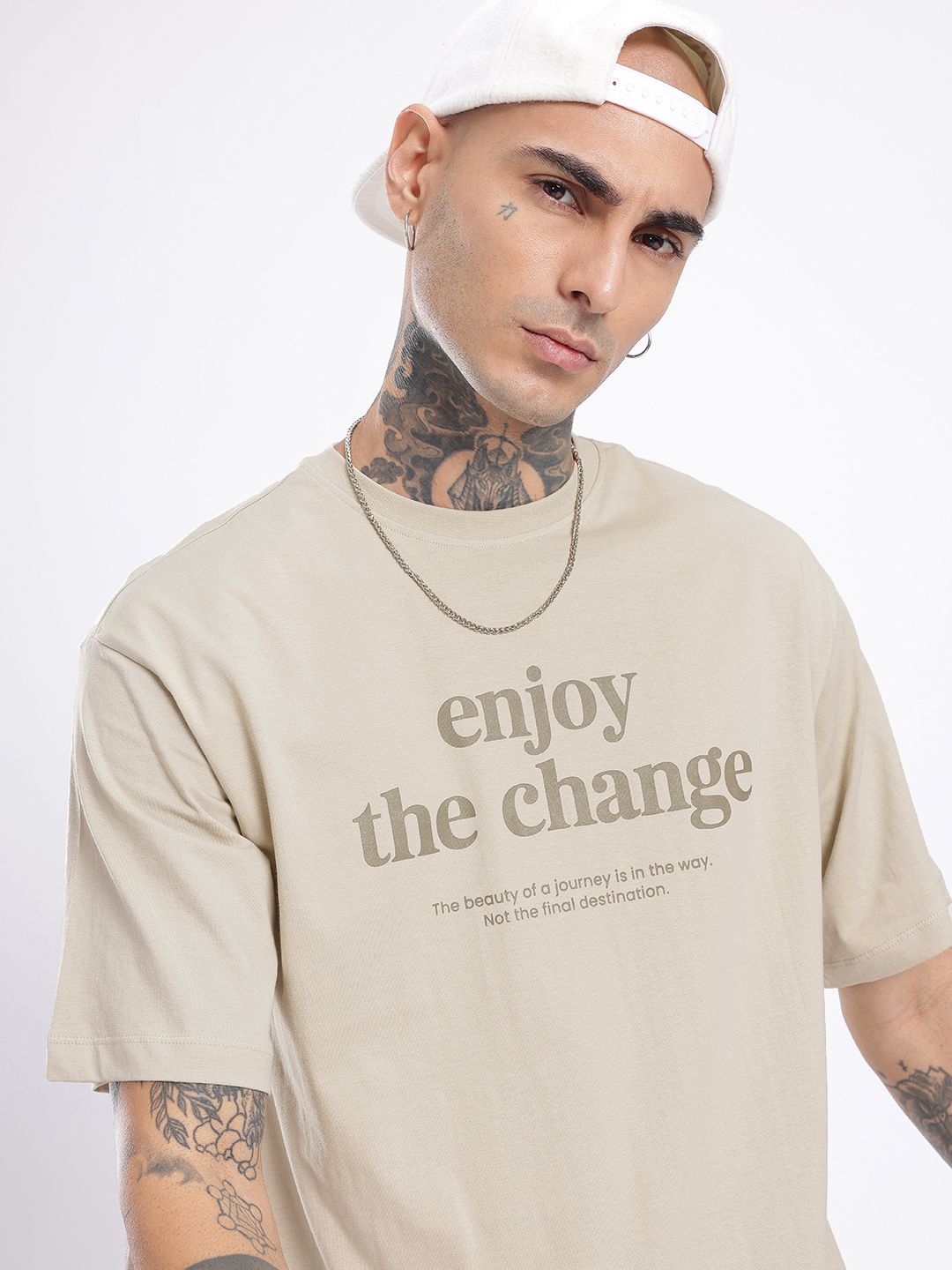 glitchez Typography Printed Relaxed Fit T-shirt