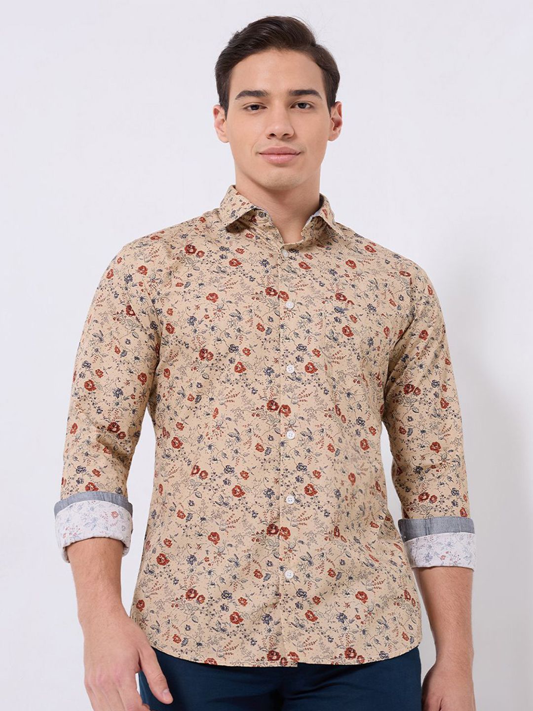 Park Avenue Men Slim Fit Floral Printed Casual Shirt