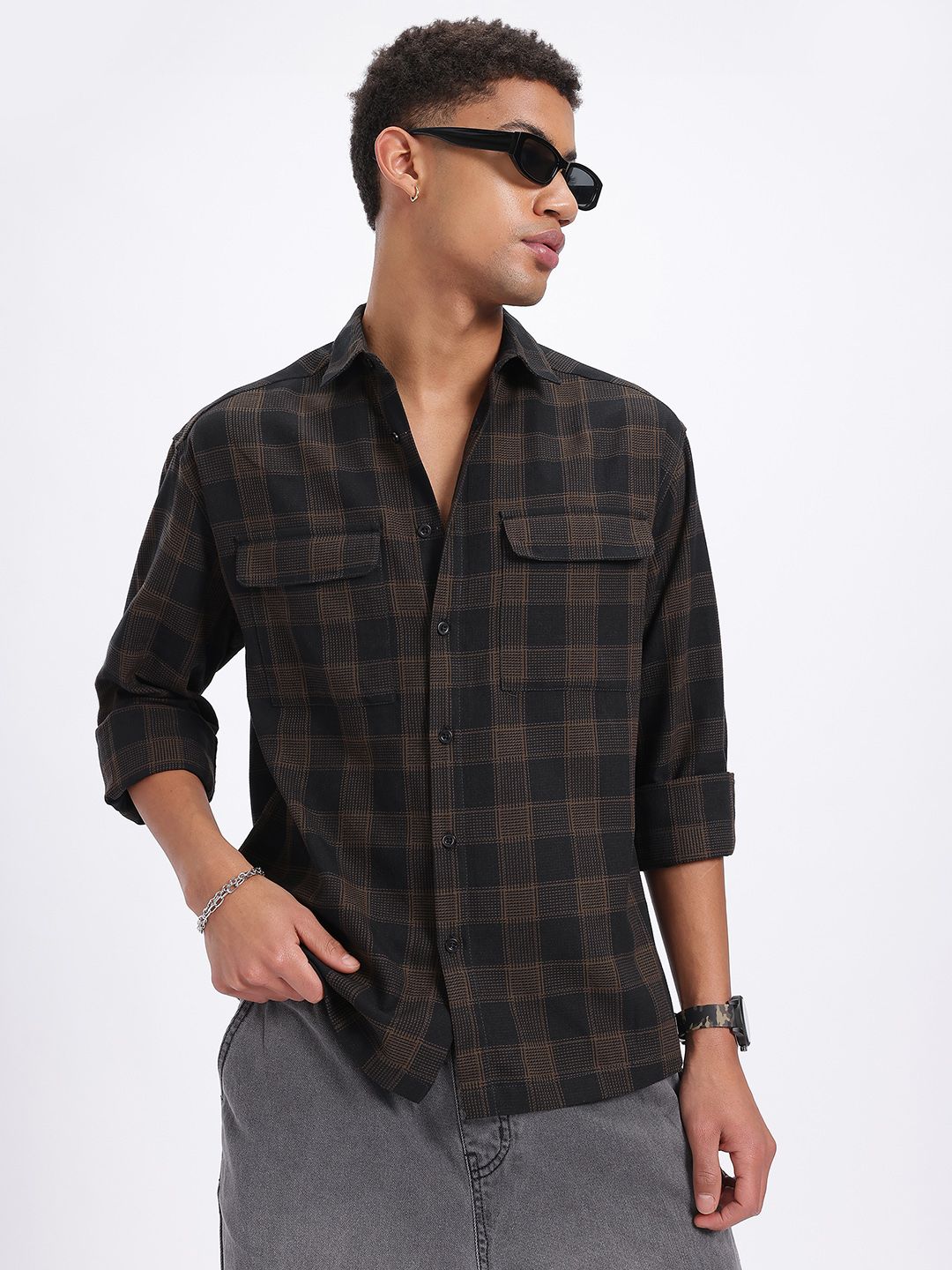 Buy glitchez Check Oversized Shirt - Shirts for Men 31361237 | Myntra