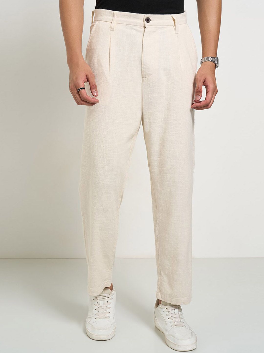 7 Alt by Pantaloons Men Loose Fit Mid-Rise Trousers