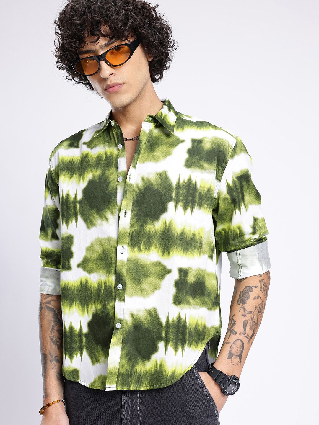 Buy glitchez Dyed Oversized Shirt - Shirts for Men 31383758 | Myntra