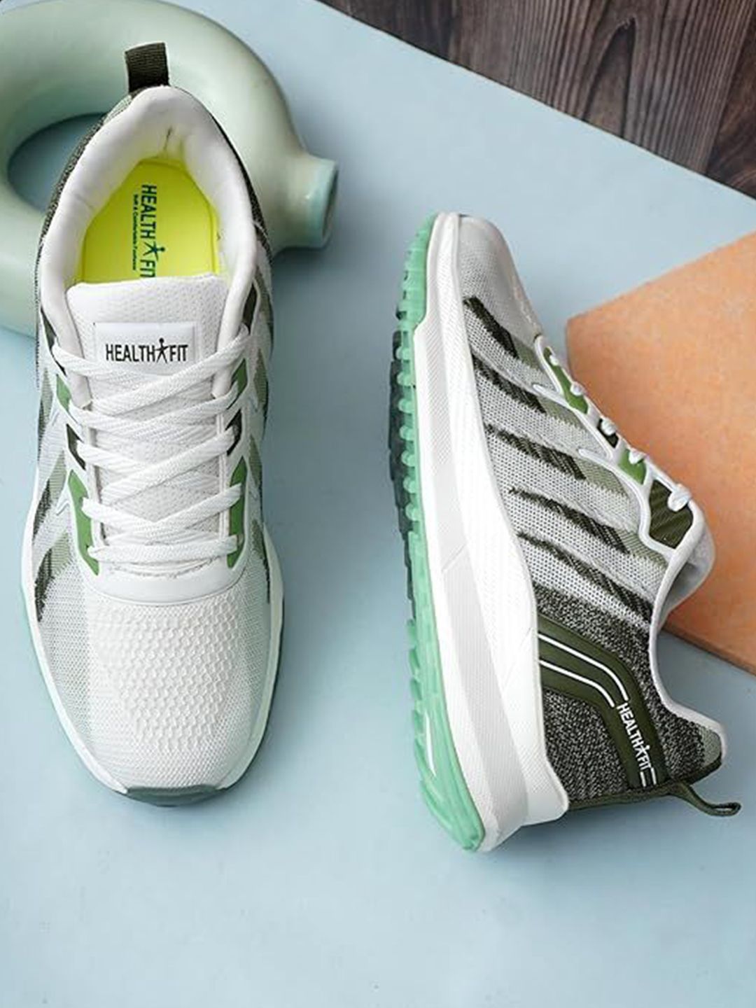 HEALTH FIT Men Mesh Lace-Ups Running Non-Marking Shoes