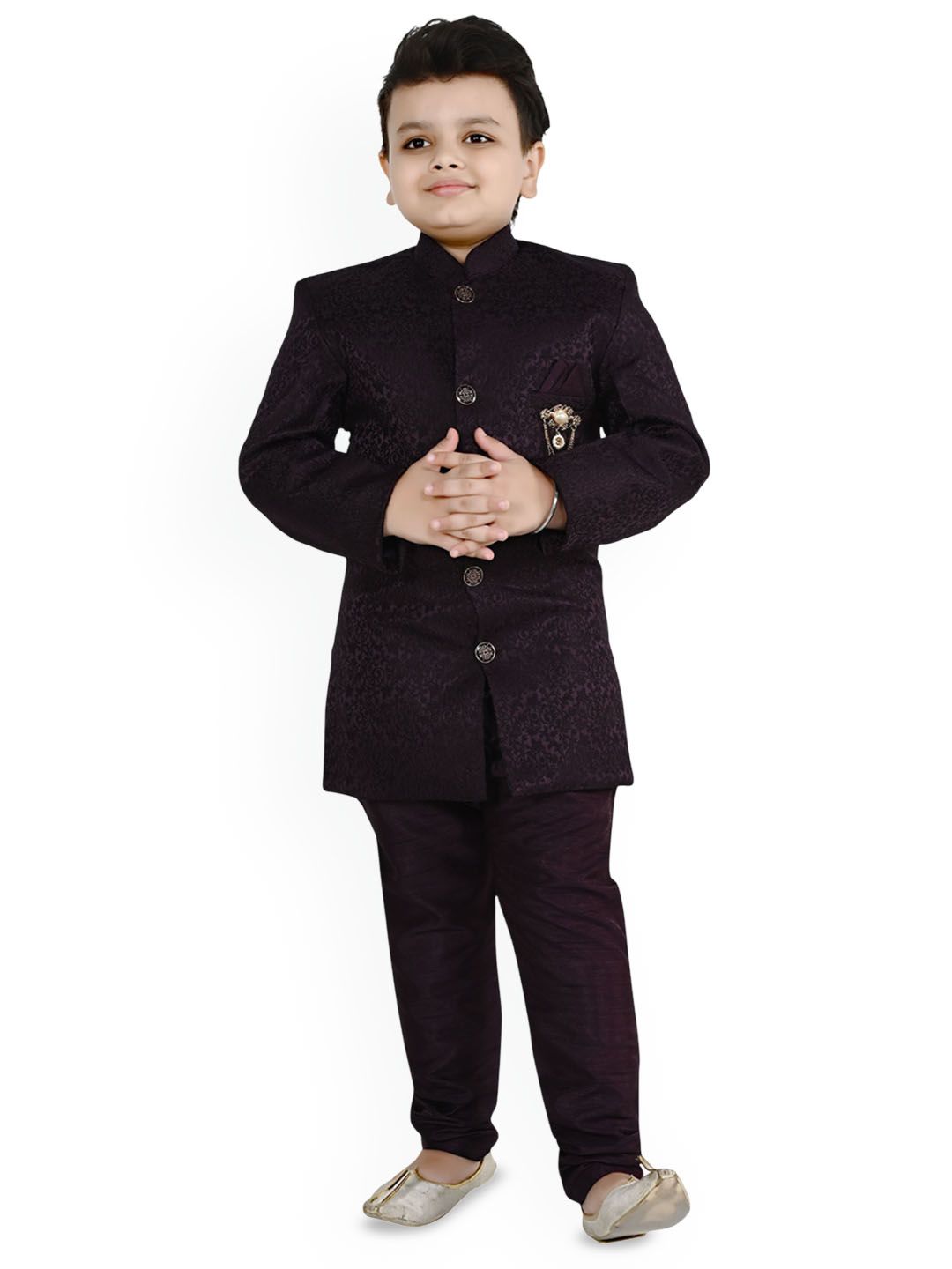 BAESD Boys Woven Design Indo Western Sherwani Set