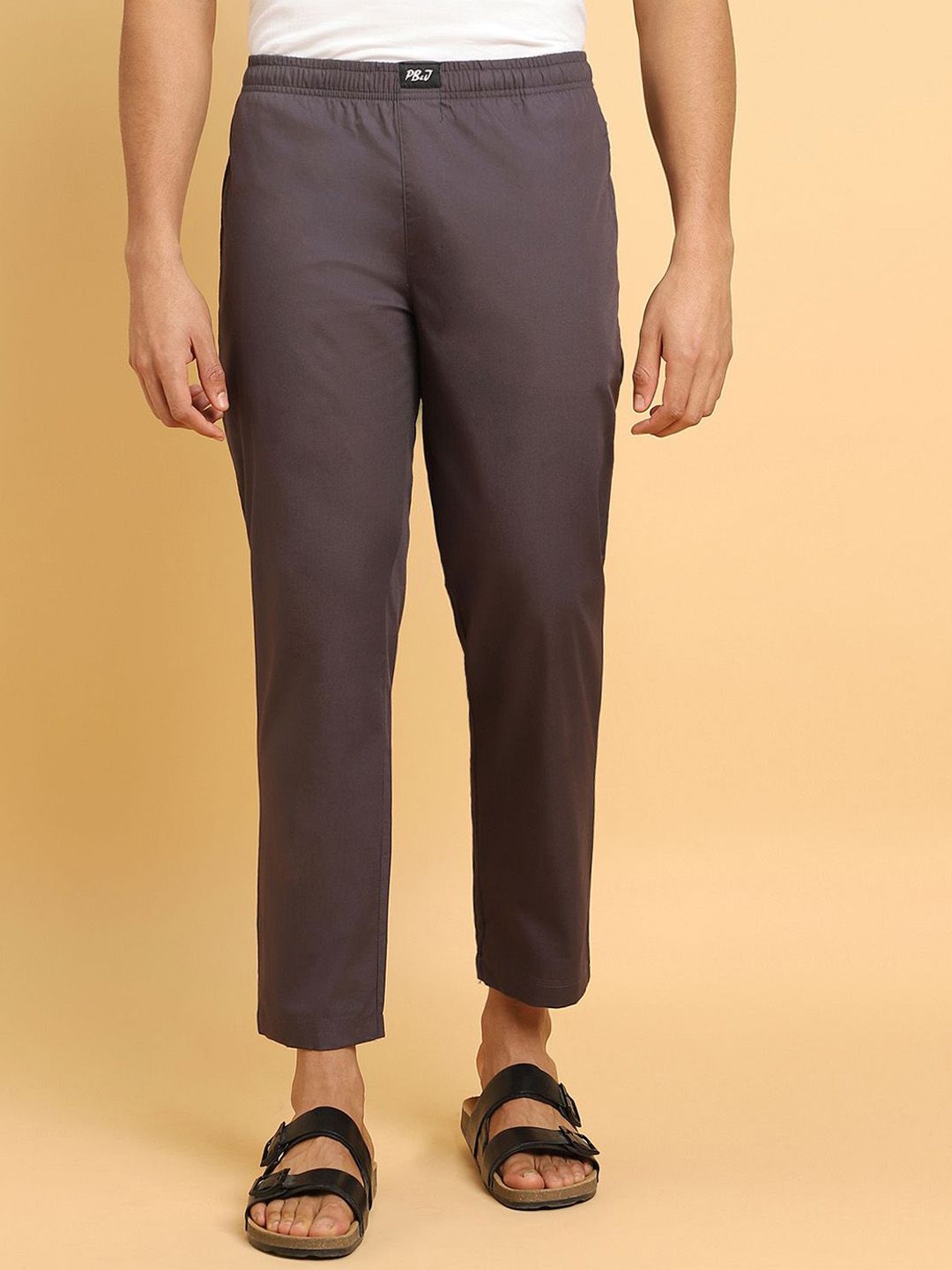 PB & J Cotton Mid-Rise Straight Lounge Pants