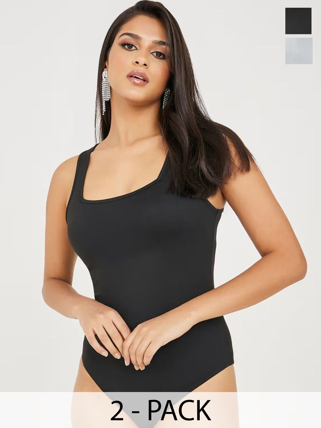 ZEROZABAR Pack Of 2 Ribbed Sleeveless Bodysuit