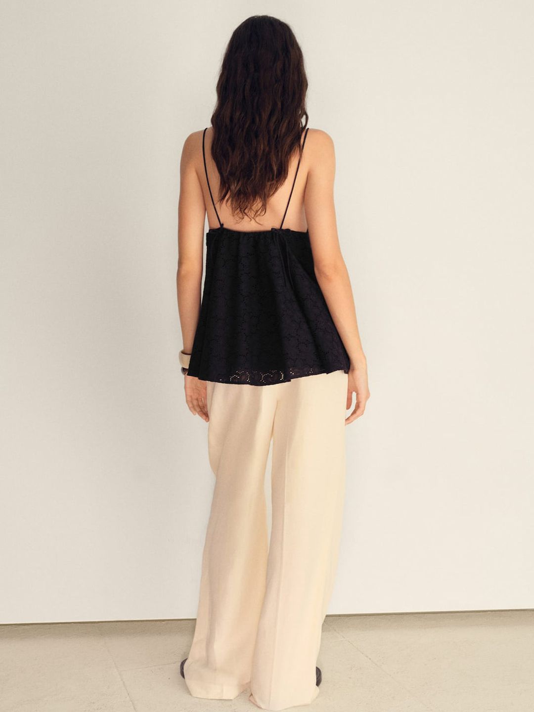 Schiffli Embroidered Cotton Empire Top