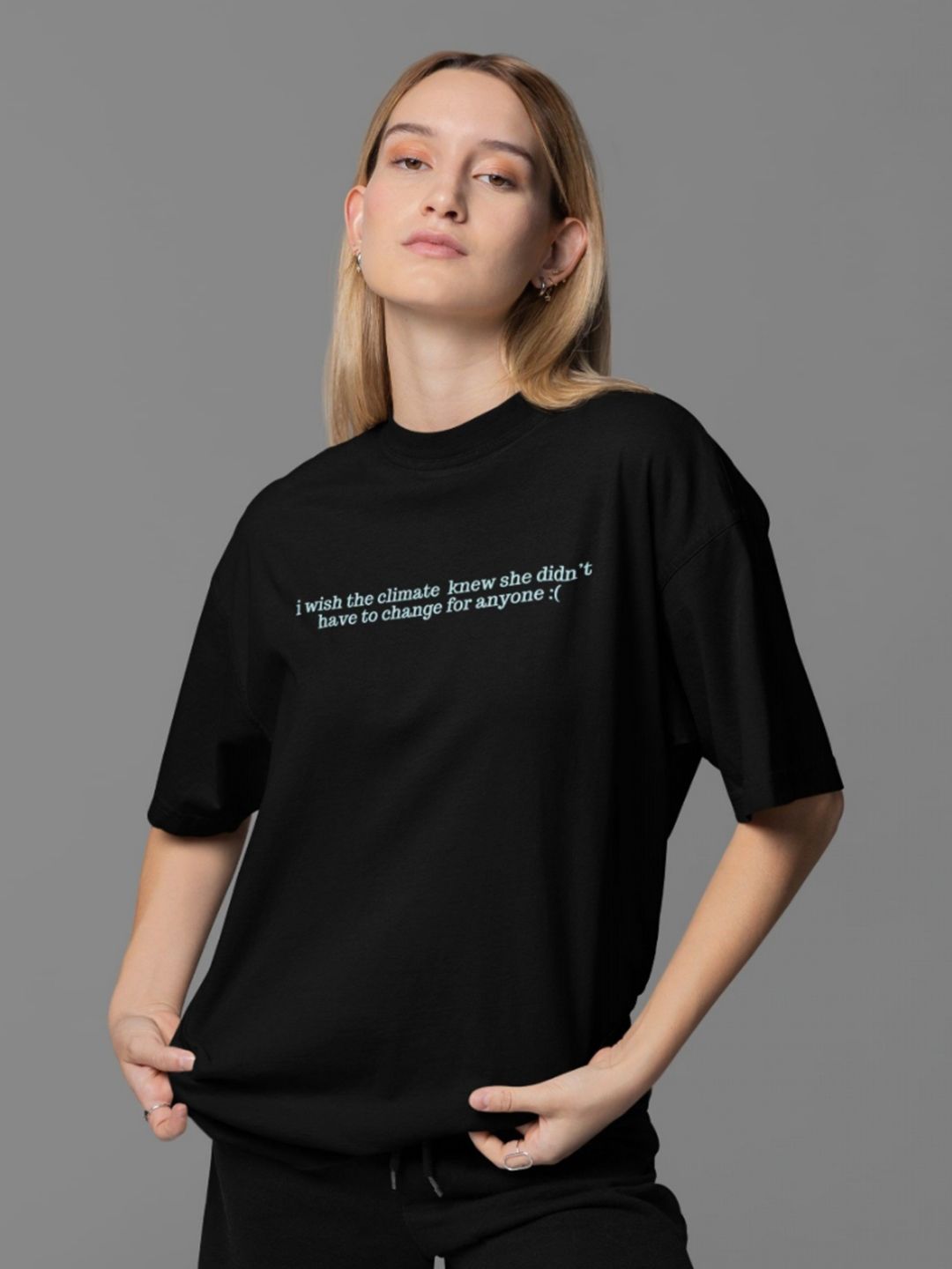 Art By Ritik Unisex Typography Printed Oversized T-shirt