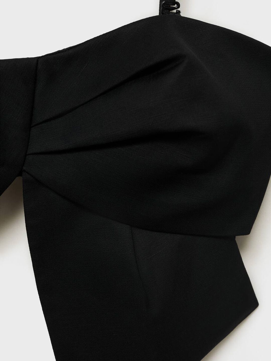 Bow Design Shoulder Straps Ruched Bralette Crop Top