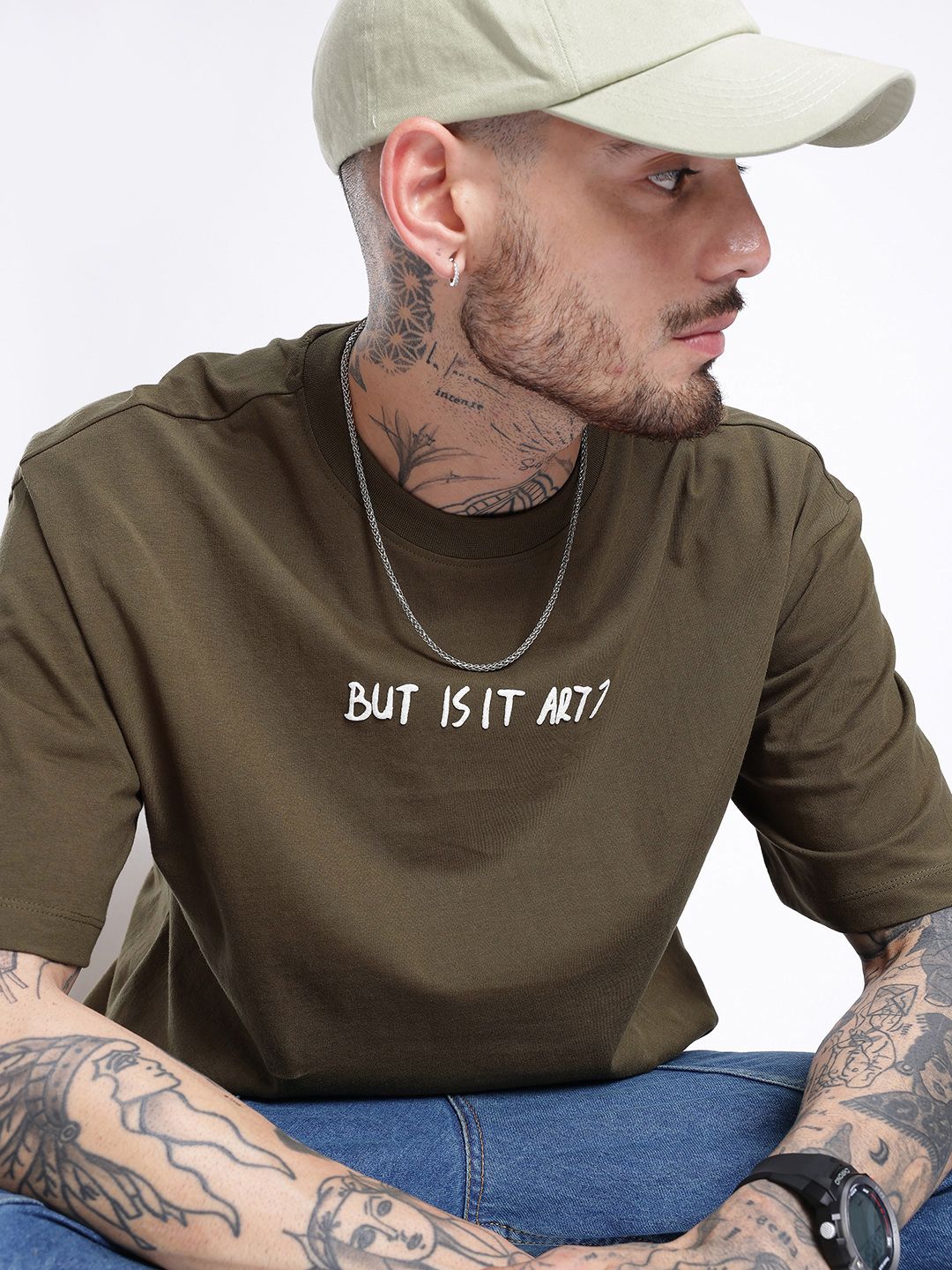 glitchez Printed Cotton Oversized T-shirt
