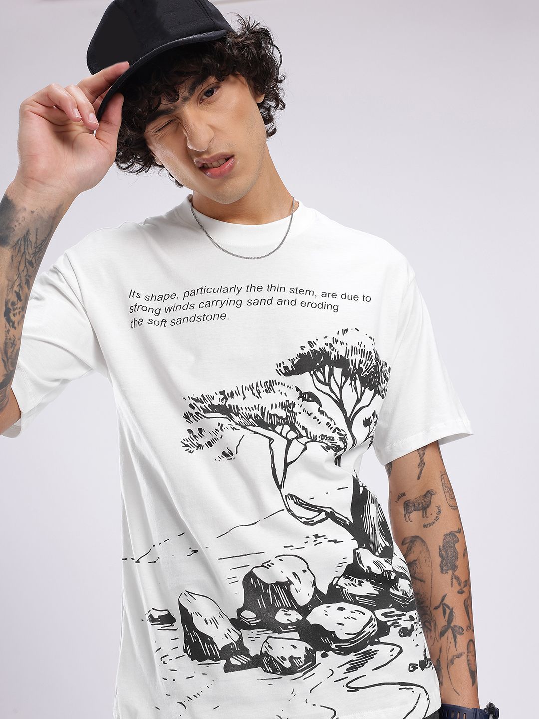glitchez Graphic Printed Oversized T-shirt