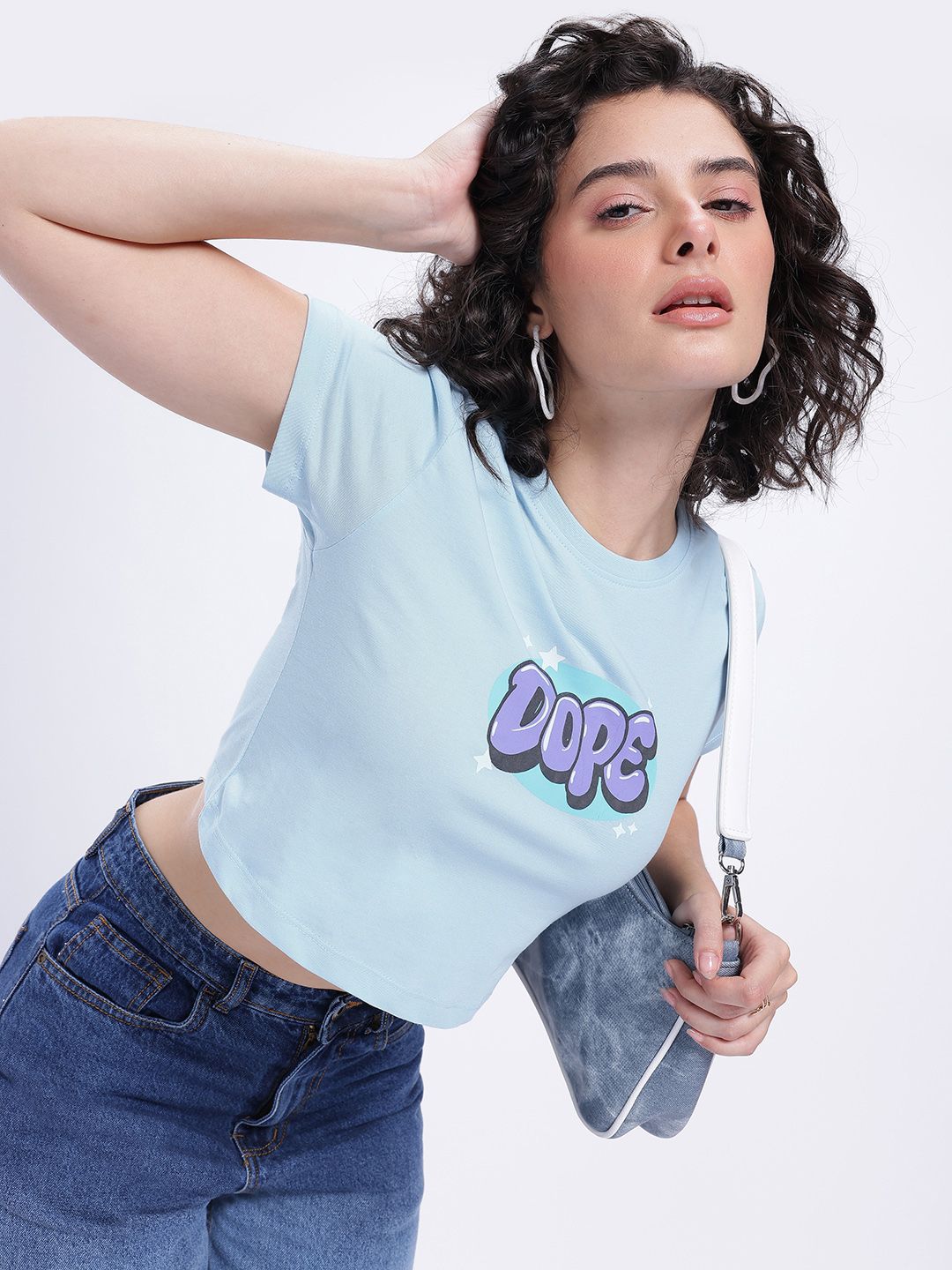 glitchez Printed Crop T-Shirt