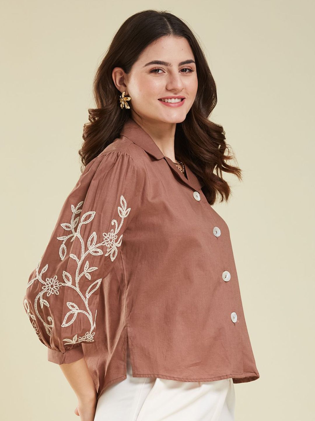 Buy J Turritopsis Women Comfort Fit Floral Printed Cuban Collar
