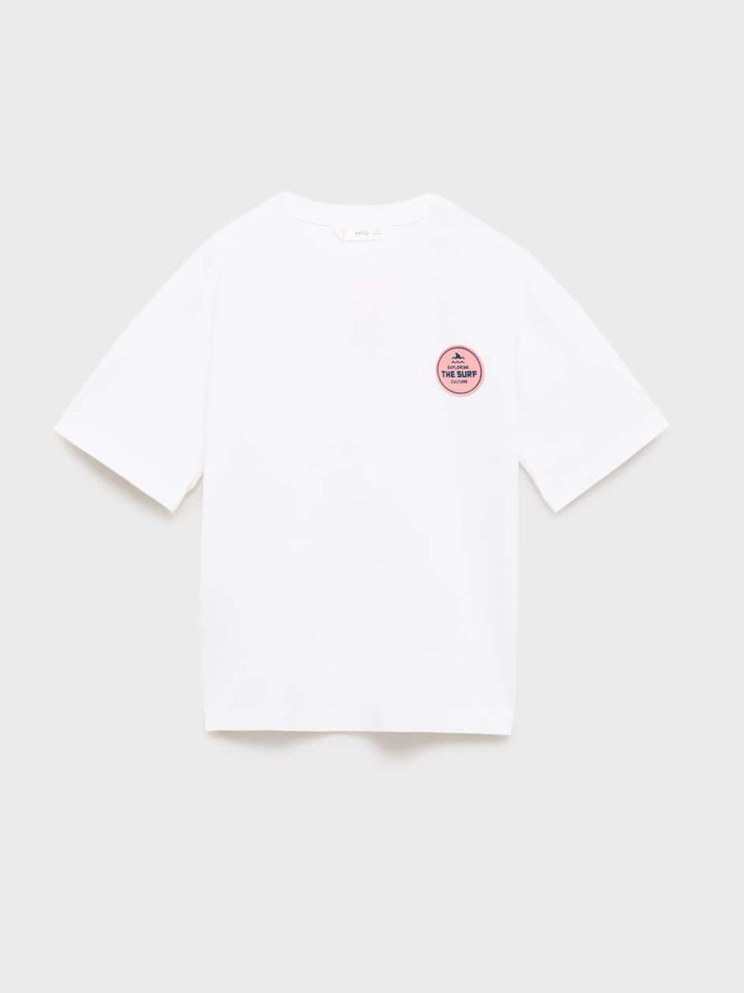 Mango Kids Boys Printed Drop-Shoulder Sleeves Pure Cotton T-shirt