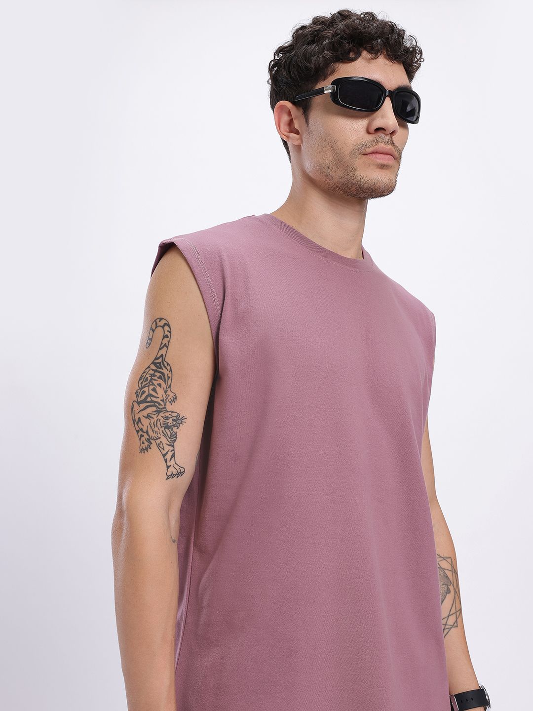 glitchez Sleeveless Oversized T-shirt