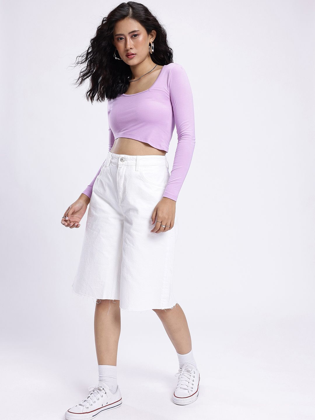 Buy glitchez Slant Hem Fitted Crop Top - Tops for Women 32548291