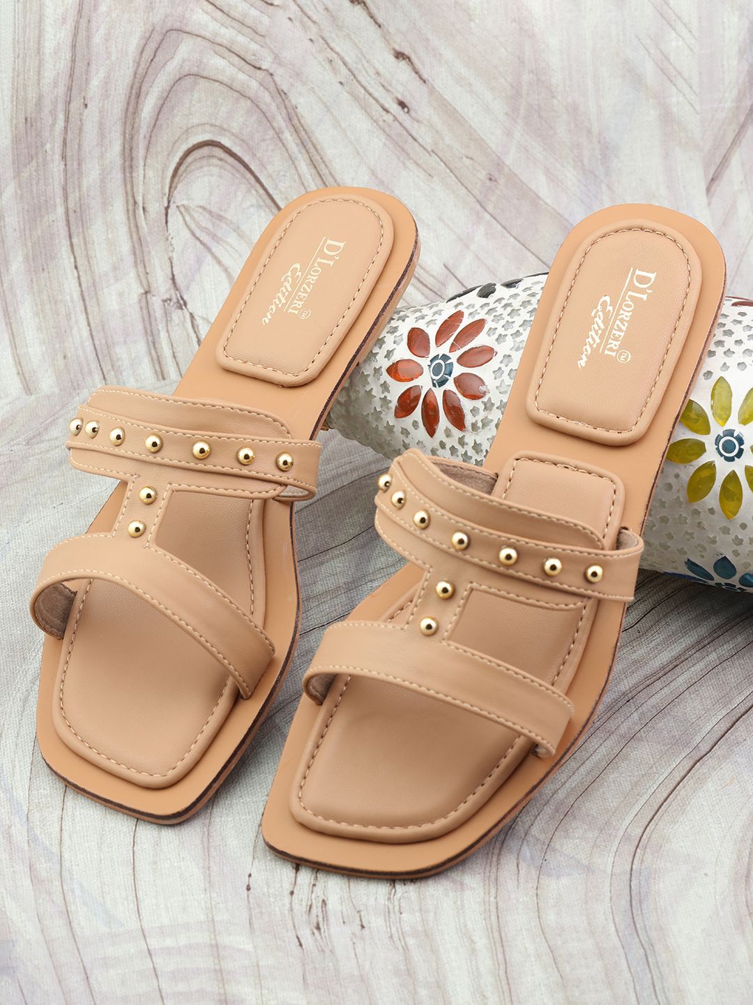D LORZERI Women Open Toe Flats