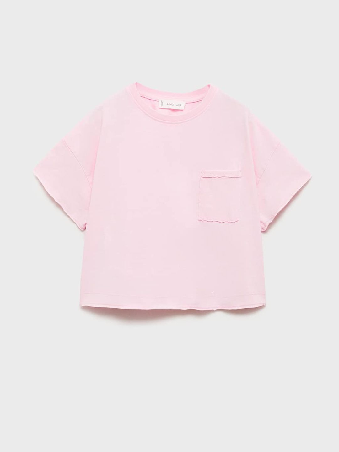 Mango Kids Girls Drop-Shoulder Sleeves Pure Cotton Relaxed Fit T-shirt