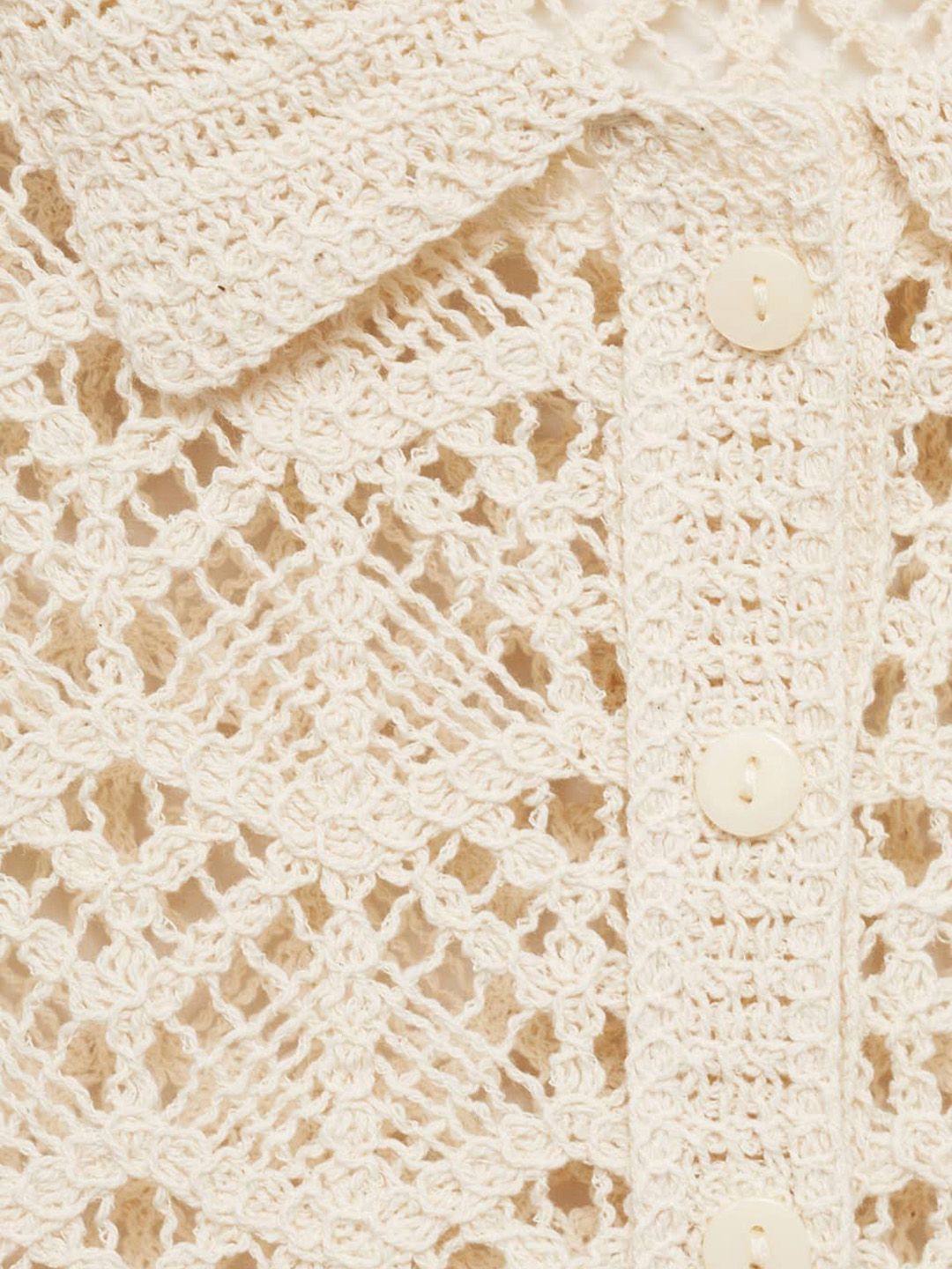 Cotton Shirt Style Crochet Top
