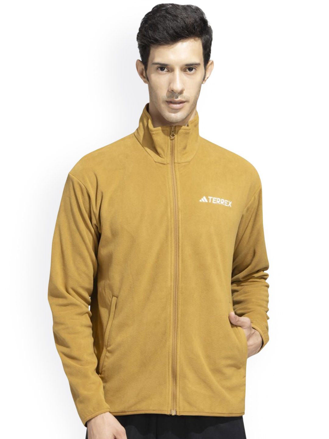 ADIDAS Unisex Mock Collar Solid Sporty Jacket