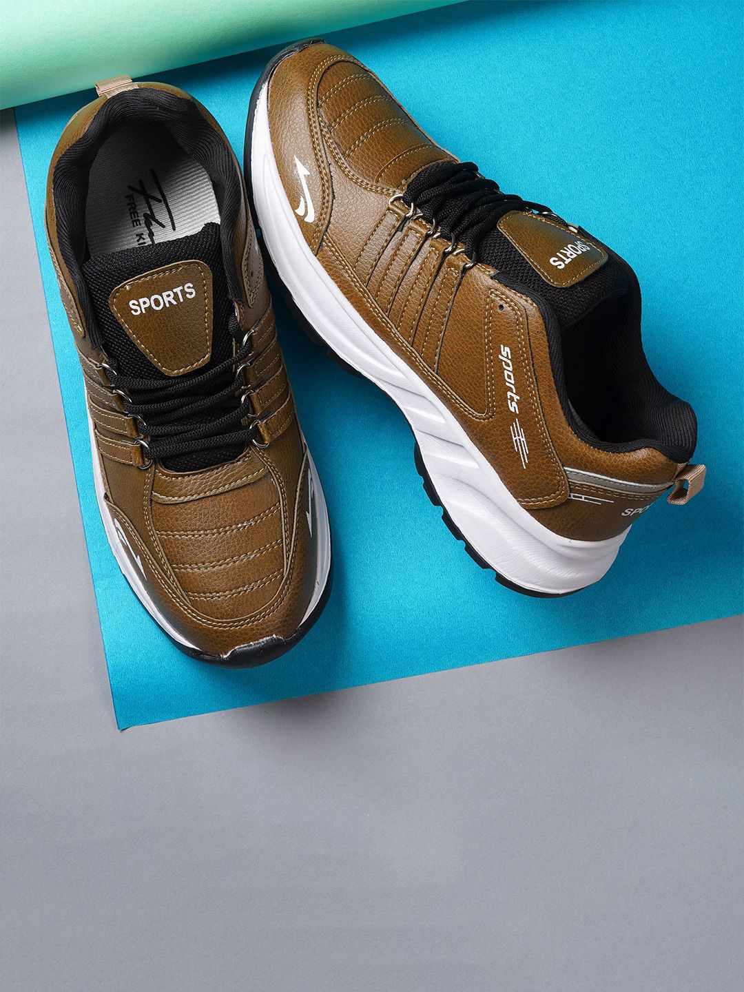 Spotwalk Men Leather Running Non-Marking Shoes