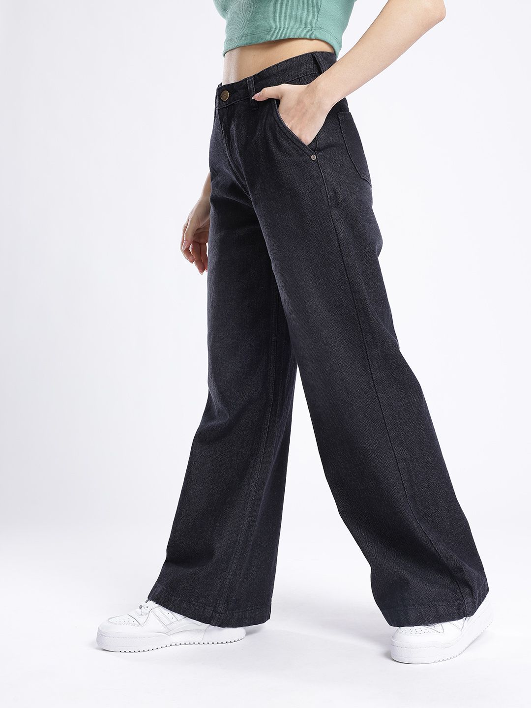 Buy glitchez Women Light Fade Wide Leg Jeans - Jeans for Women