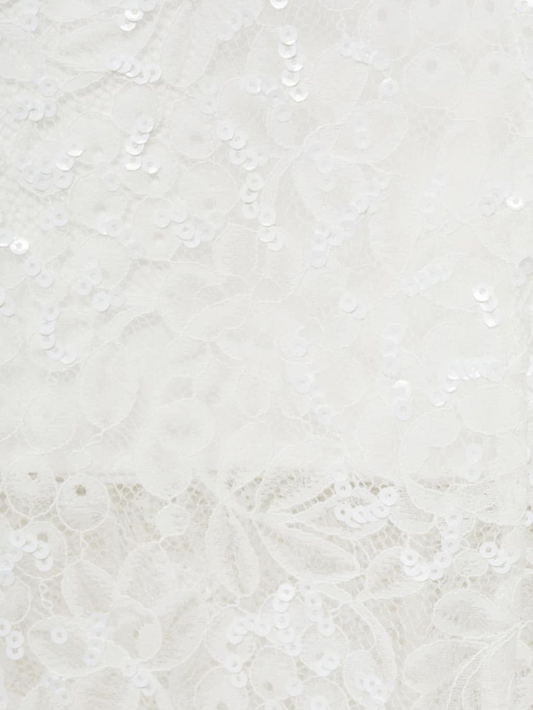 High-Rise Lace Floral Sequined Semi-Sheer A-Line Skirt