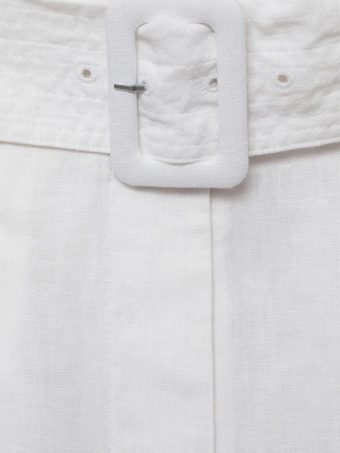 Linen Pleated Bermuda Shorts with Belt