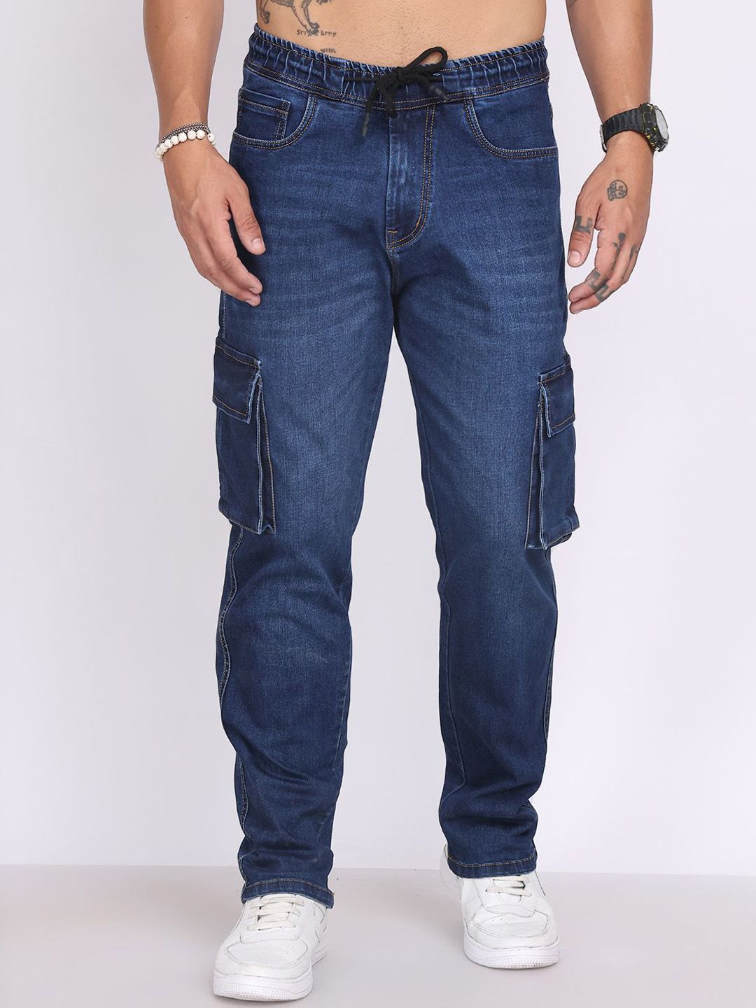 Rodamo Men Relaxed Fit Mid-Rise Light Fade Stretchable Cotton Jeans