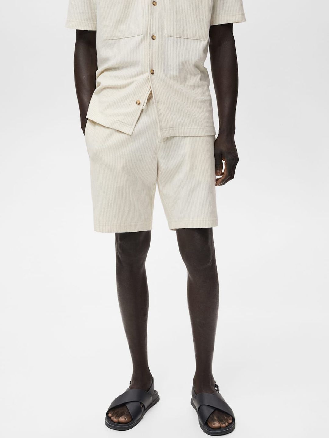 MANGO MAN Striped Casual Shorts