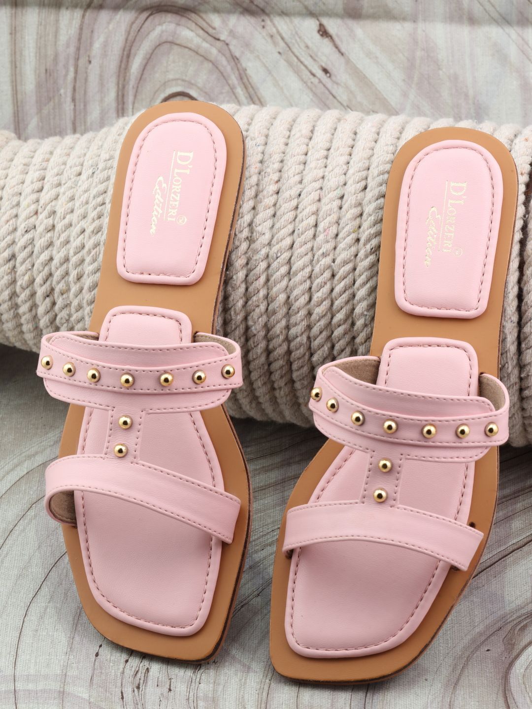 D LORZERI Women Casual Synthetic Open Toe Flats