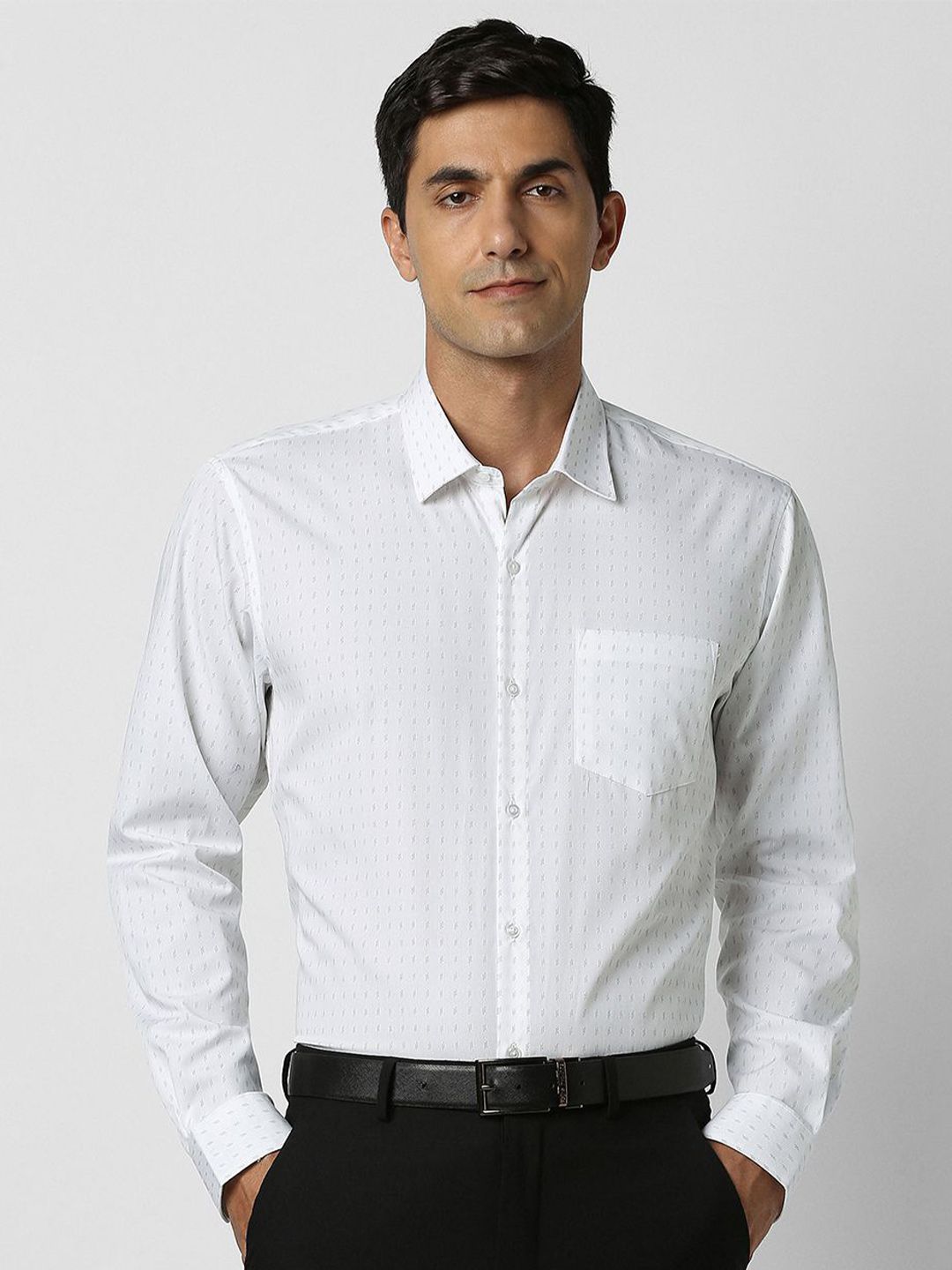 Buy Peter England Micro Ditsy Printed Pure Cotton Formal Shirt