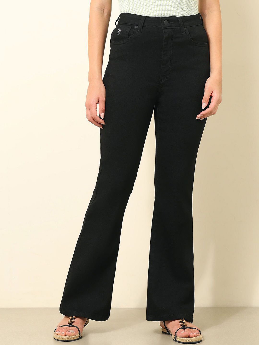 U.S. Polo Assn. Women Women Flared High-Rise Stretchable High-Rise Jeans