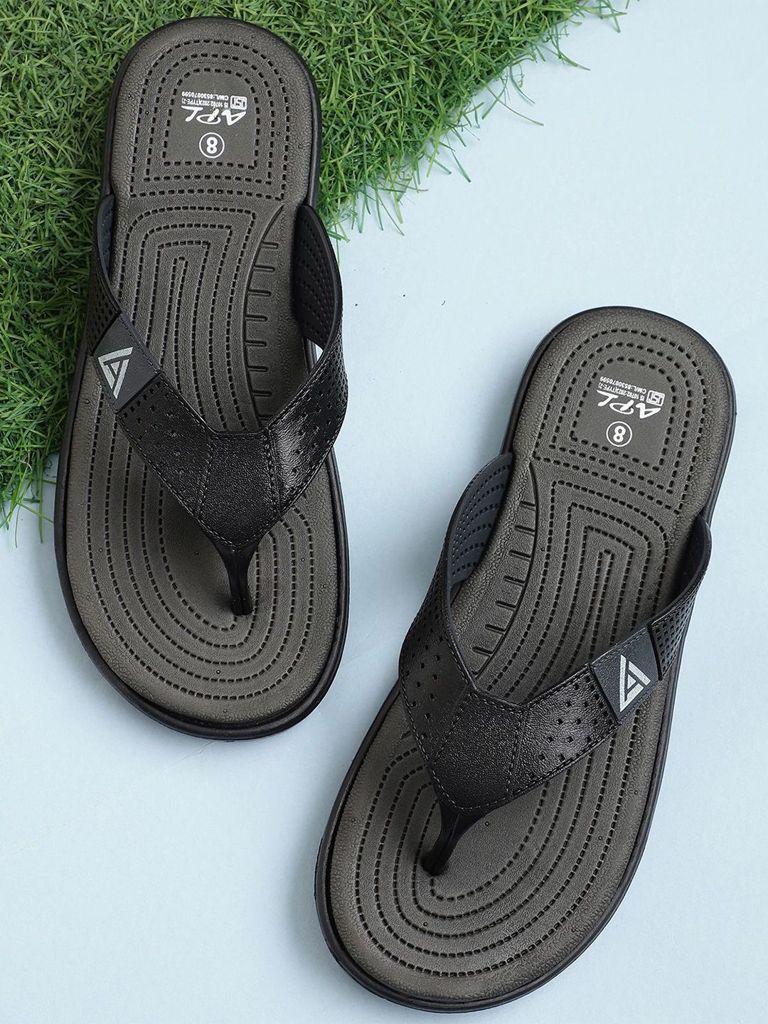 OZZOH Men Solid EVA Thong Flip-Flops