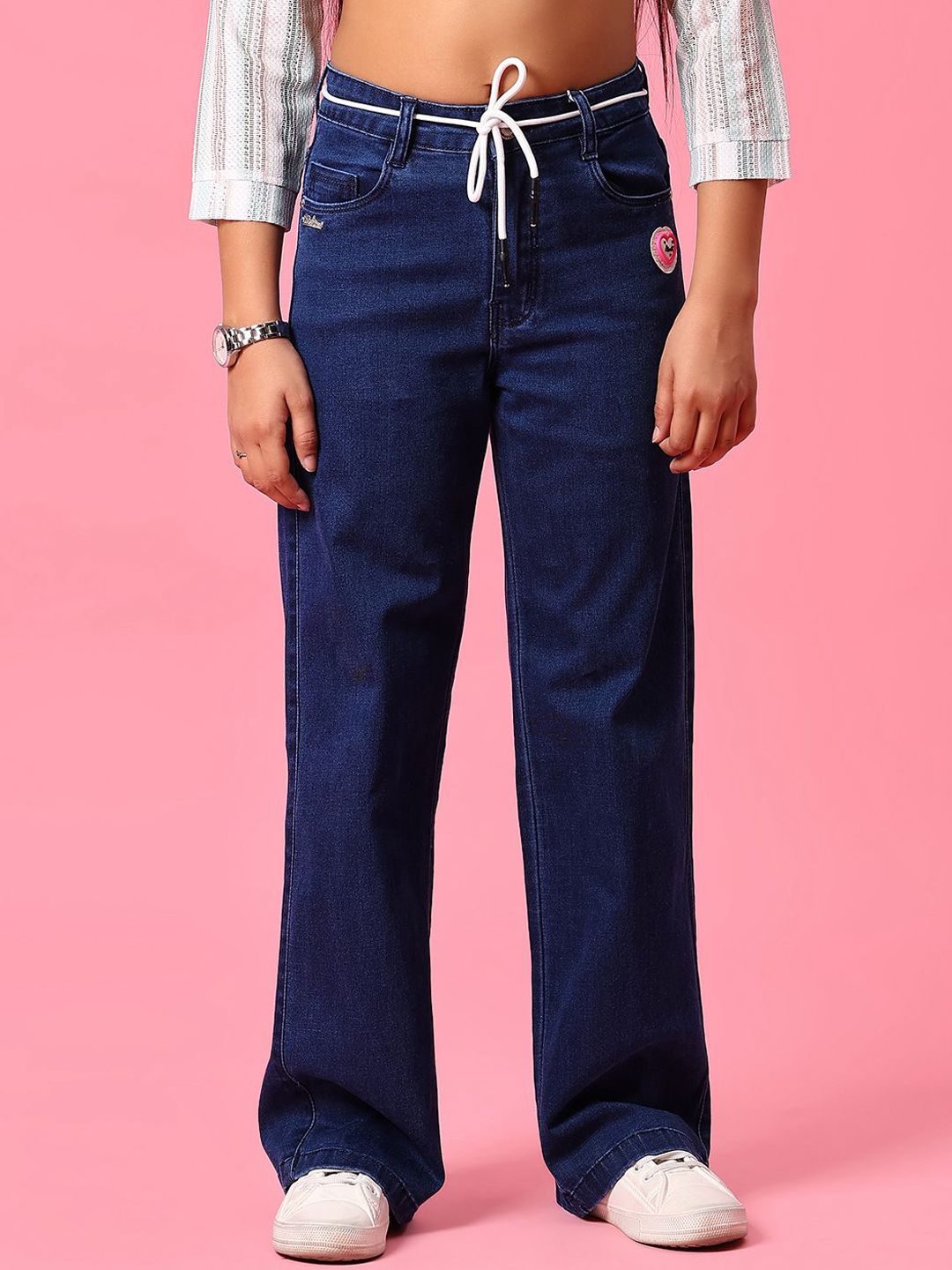 Buy V-Mart Girls Regular Fit Mid-Rise Clean Look Cotton Jeans